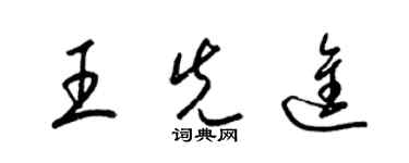 梁锦英王先进草书个性签名怎么写