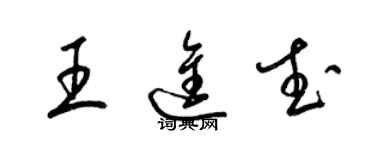 梁锦英王进武草书个性签名怎么写