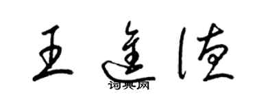 梁锦英王进德草书个性签名怎么写