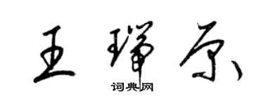 梁锦英王瑞原草书个性签名怎么写