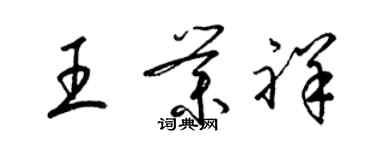梁锦英王业祥草书个性签名怎么写