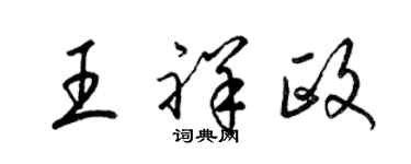 梁锦英王祥政草书个性签名怎么写