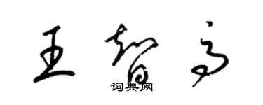 梁锦英王智高草书个性签名怎么写