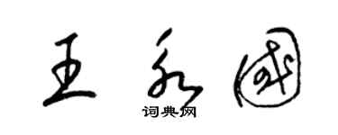 梁锦英王永国草书个性签名怎么写
