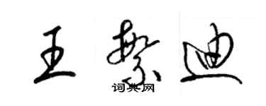 梁锦英王繁迪草书个性签名怎么写