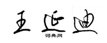 梁锦英王延迪草书个性签名怎么写