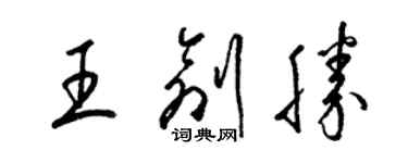 梁锦英王创胜草书个性签名怎么写