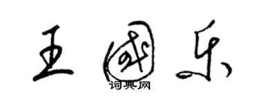 梁锦英王国乐草书个性签名怎么写