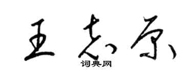 梁锦英王志原草书个性签名怎么写