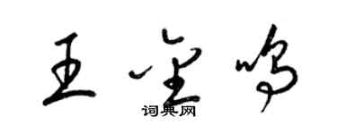 梁锦英王金鸣草书个性签名怎么写