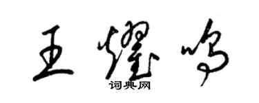 梁锦英王耀鸣草书个性签名怎么写