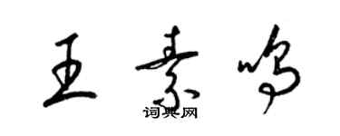 梁锦英王素鸣草书个性签名怎么写