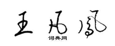 梁锦英王凡凤草书个性签名怎么写