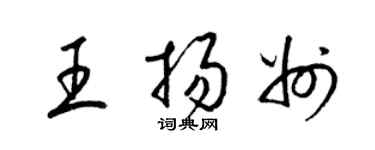 梁锦英王扬州草书个性签名怎么写