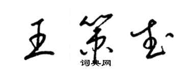 梁锦英王策武草书个性签名怎么写