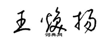 梁锦英王焕扬草书个性签名怎么写
