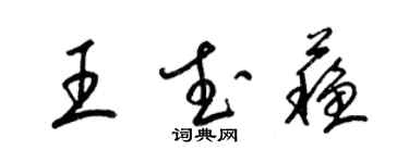 梁锦英王武苏草书个性签名怎么写