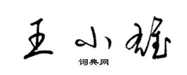 梁锦英王小雄草书个性签名怎么写