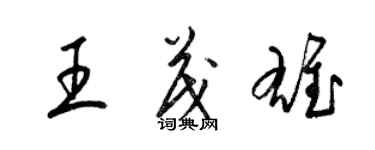 梁锦英王茂雄草书个性签名怎么写