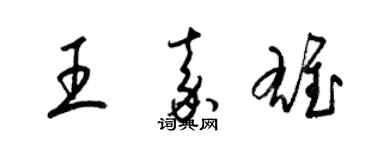 梁锦英王嘉雄草书个性签名怎么写