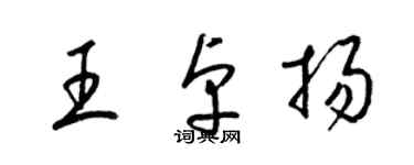 梁锦英王卓扬草书个性签名怎么写