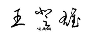 梁锦英王登雄草书个性签名怎么写