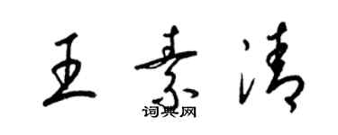 梁锦英王素清草书个性签名怎么写