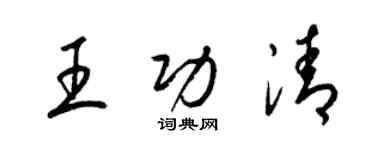 梁锦英王功清草书个性签名怎么写