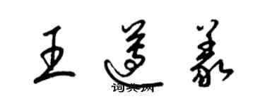 梁锦英王遵义草书个性签名怎么写