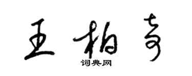 梁锦英王柏奇草书个性签名怎么写