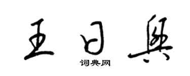 梁锦英王日兴草书个性签名怎么写