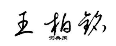 梁锦英王柏铭草书个性签名怎么写