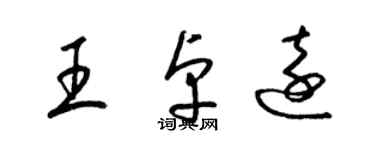 梁锦英王卓远草书个性签名怎么写