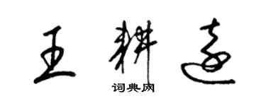 梁锦英王耕远草书个性签名怎么写