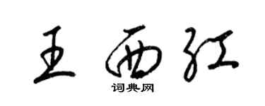 梁锦英王西红草书个性签名怎么写
