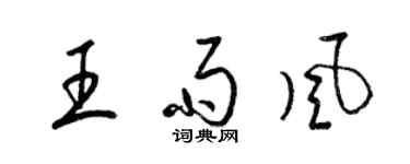 梁锦英王雨风草书个性签名怎么写