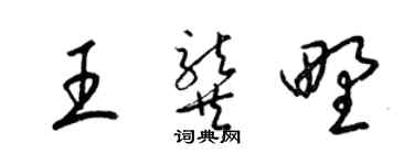 梁锦英王龚野草书个性签名怎么写