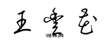 梁锦英王丰花草书个性签名怎么写