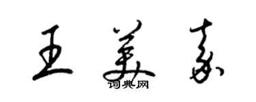 梁锦英王美嘉草书个性签名怎么写