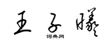 梁锦英王子曦草书个性签名怎么写