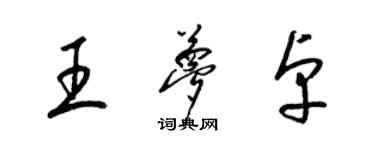 梁锦英王梦卓草书个性签名怎么写