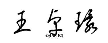 梁锦英王卓环草书个性签名怎么写