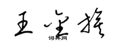 梁锦英王金旗草书个性签名怎么写