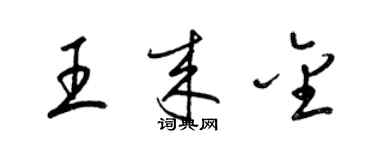 梁锦英王来金草书个性签名怎么写