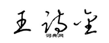 梁锦英王诗金草书个性签名怎么写