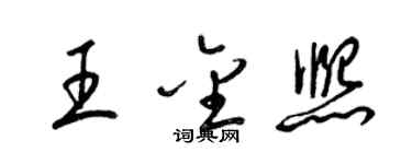 梁锦英王金熙草书个性签名怎么写