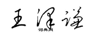 梁锦英王泽谦草书个性签名怎么写