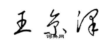 梁锦英王京泽草书个性签名怎么写