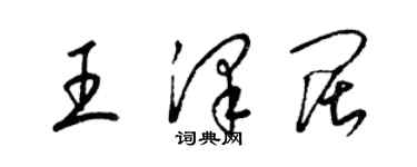 梁锦英王泽阔草书个性签名怎么写