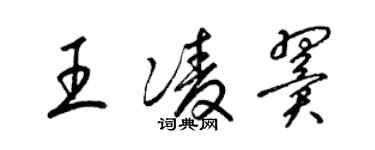 梁锦英王凌翼草书个性签名怎么写